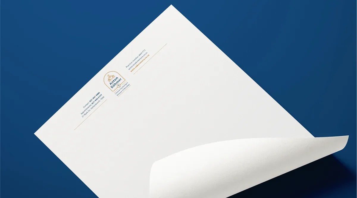 Anton Böhmer letterhead design