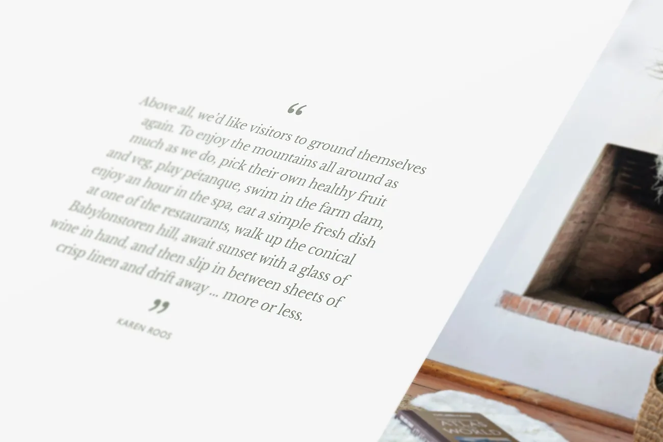 Babylonstoren In the Know booklet content page design