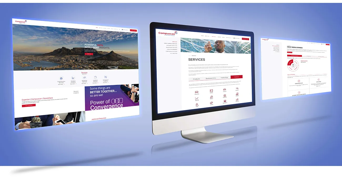 Compuscan website design full-width page layout