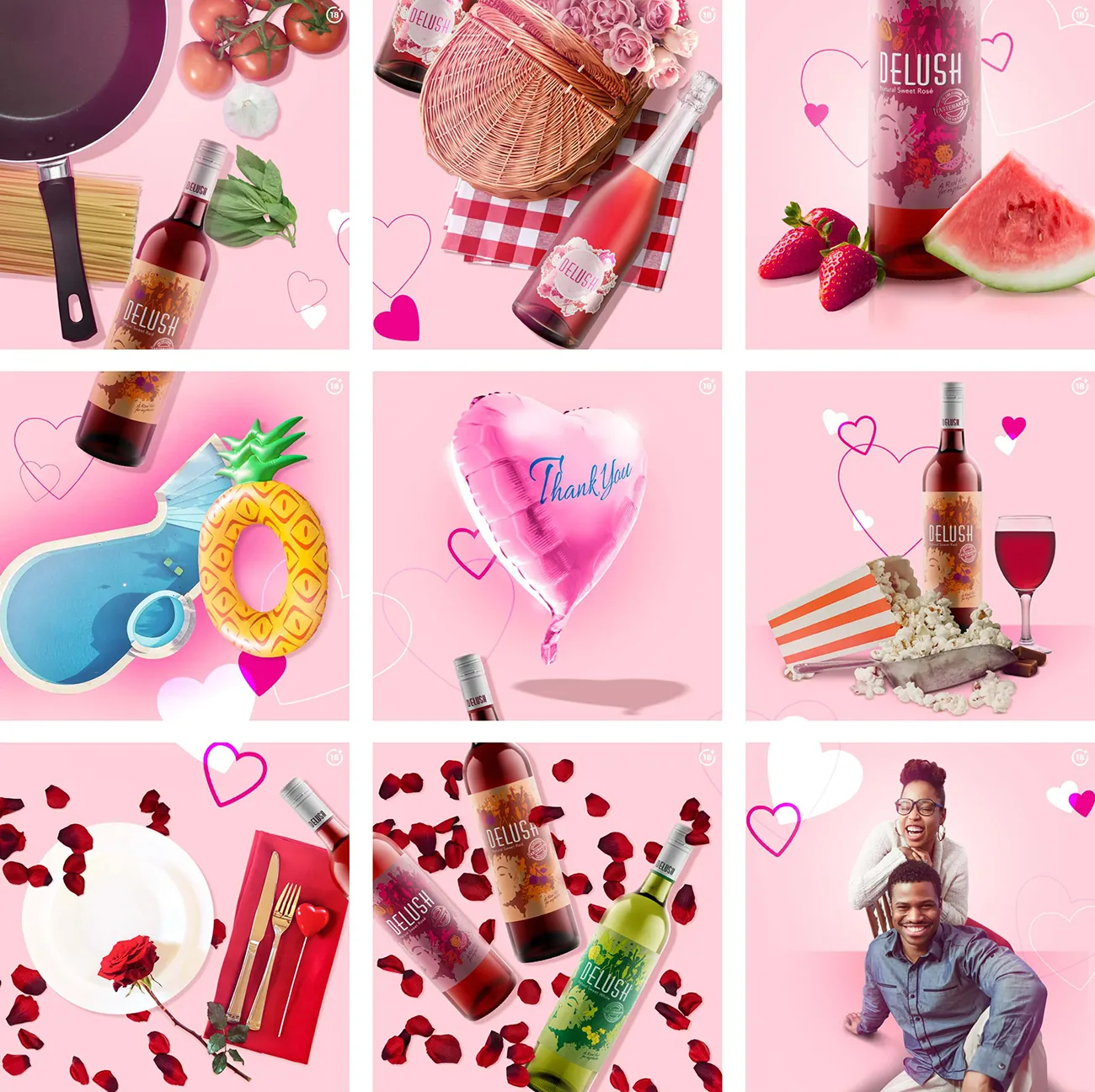 Delush Wines Instagram feed design