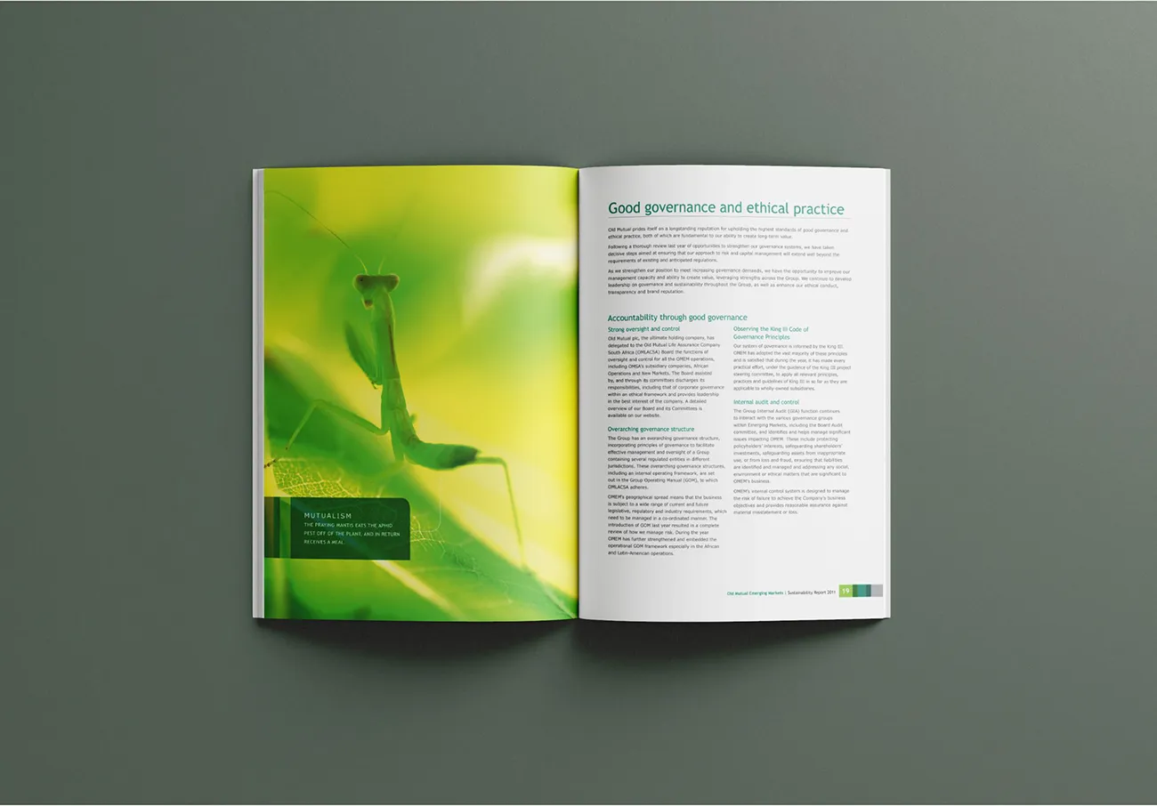 Old Mutual Sustainability Report pages