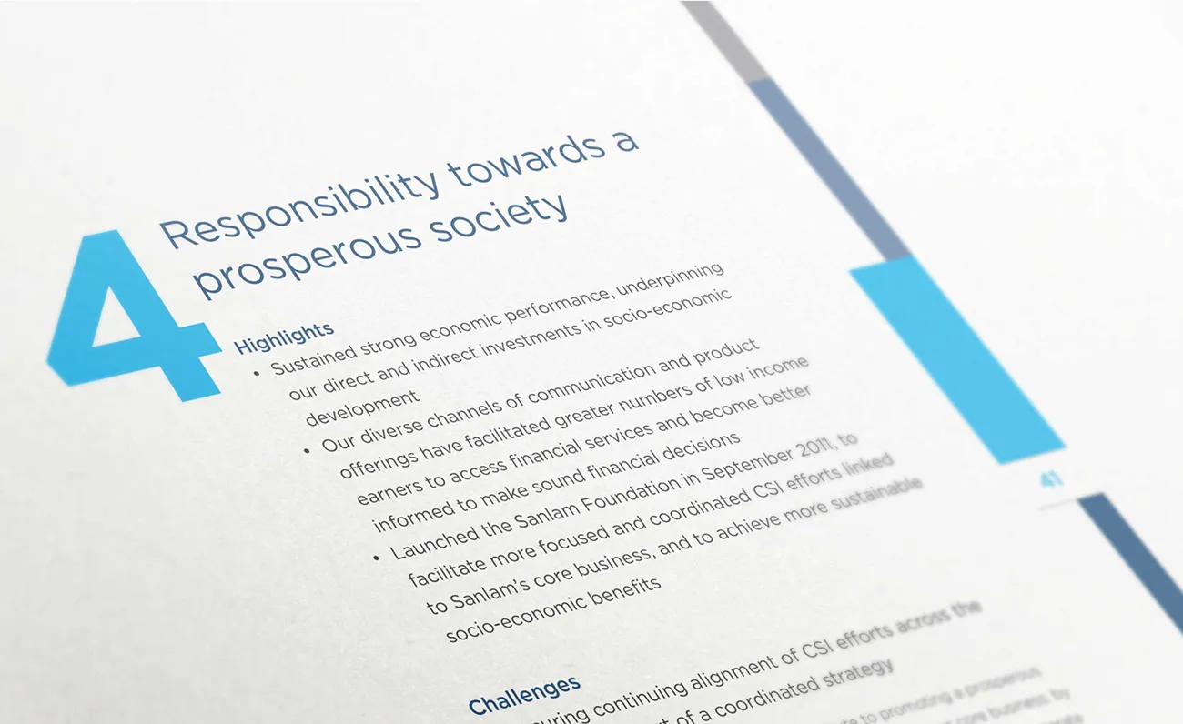 Sanlam Annual Report close up
