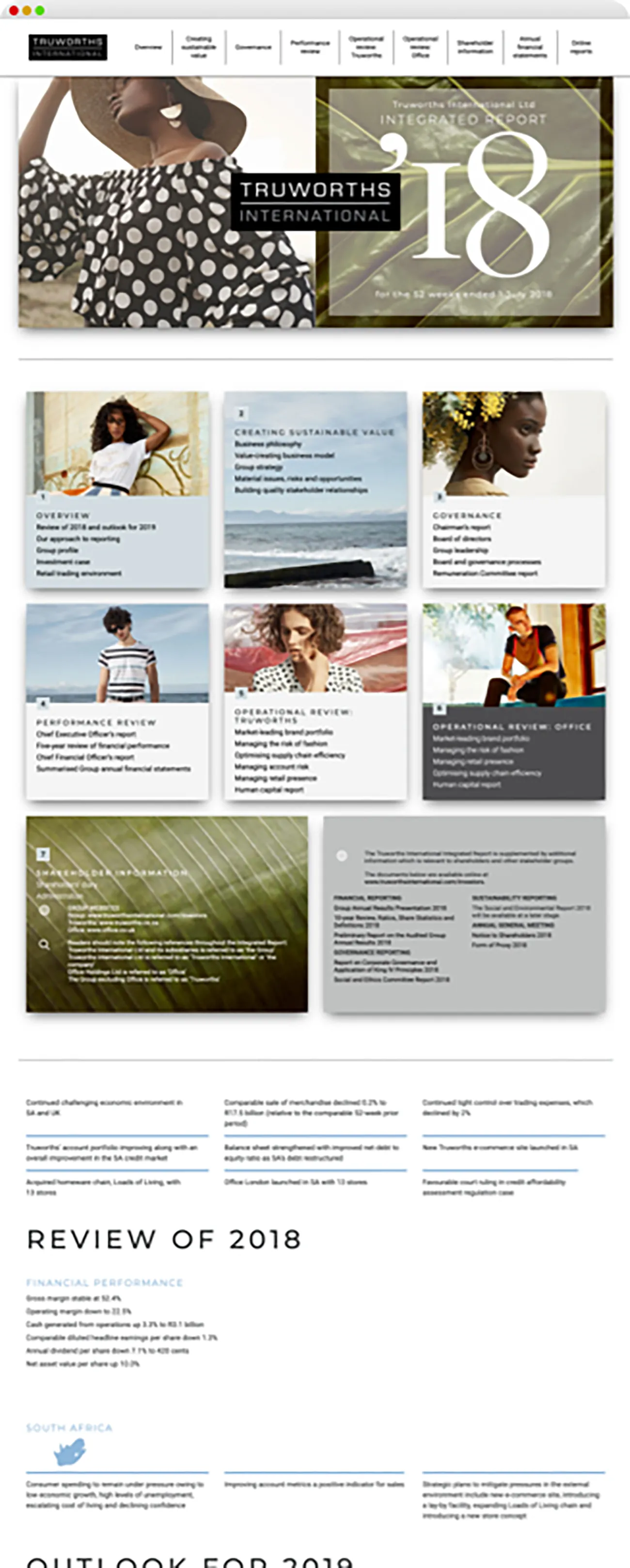 Truworths report review section