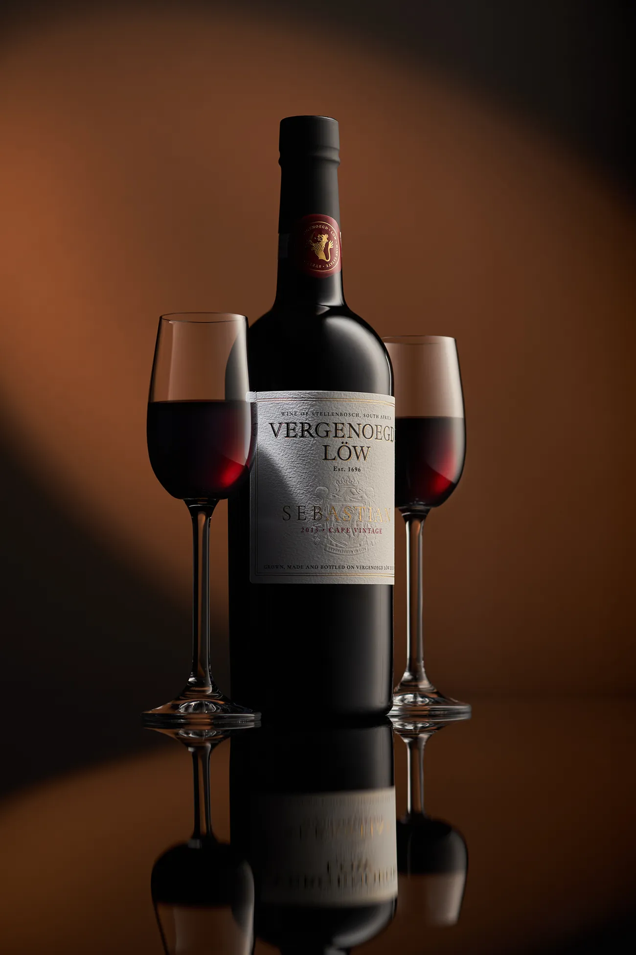 Vergenoegd Löw wine fact sheet design