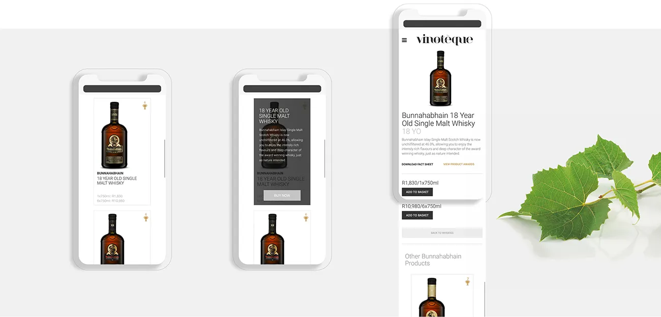 Vinoteque mobile page view