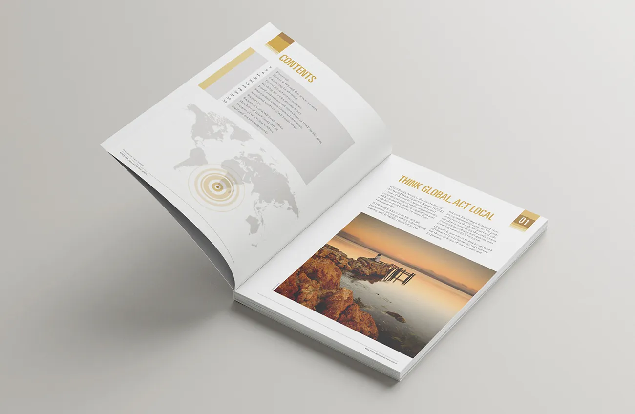 WWF report content layout spread