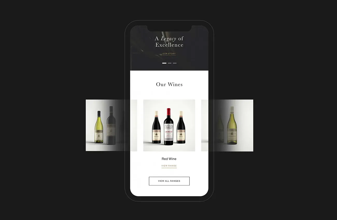 Zonnebloem mobile wines page